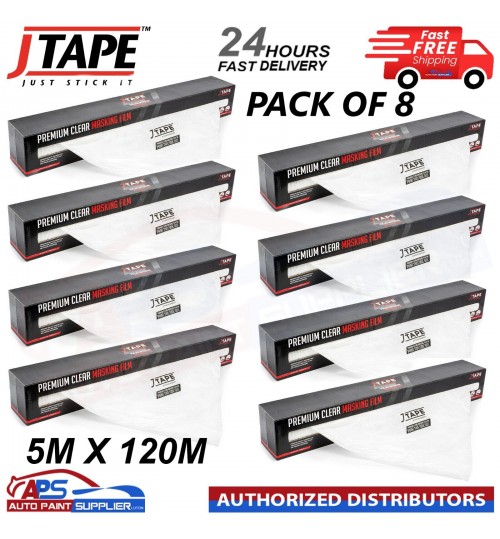 8 X JTAPE PREMIUM MASKING SHEETING FILM 5M X120M - FAST DELIVERY